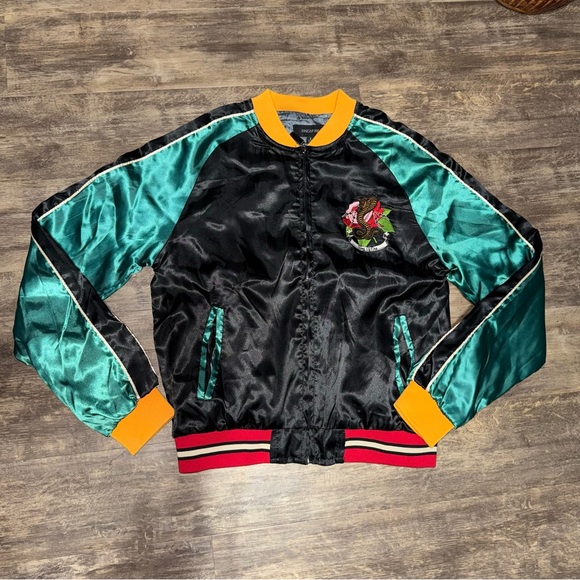 Ring of Fire Other - Ring of Fire Black Satin Bomber Winged Cobra